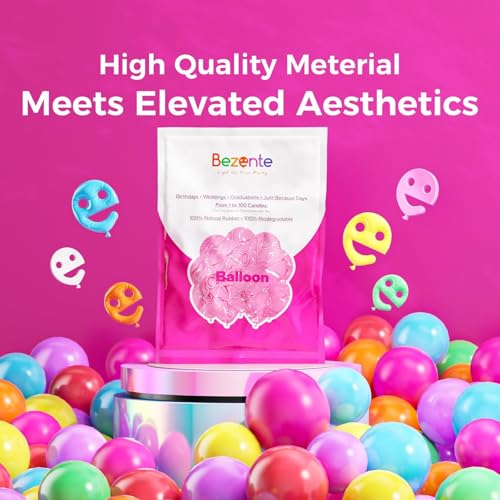 Assorted Latex Rainbow Balloons 100 Pack 12 inch - Product Imagery