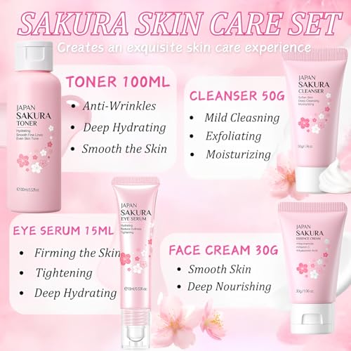 Sakura Skin Care Set for Women Birthday Gifts for Teen - Skin - Product Imagery