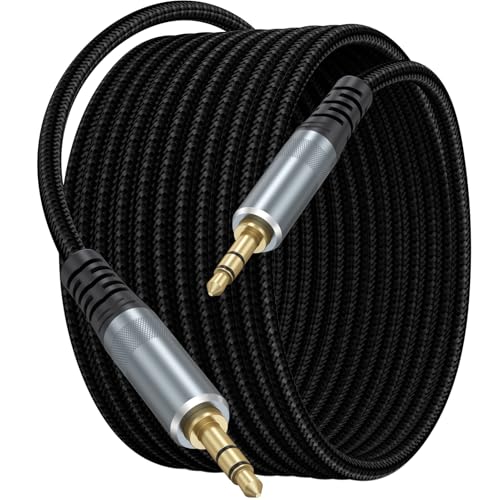CLAVOOP AUX Cable 15ft Long 3.5mm Audio Aux Cord Male to Male Bra by CLAVOOP - Angle View 1