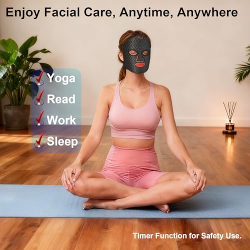 Red Light Therapy Mask for Face, Black - Product Imagery