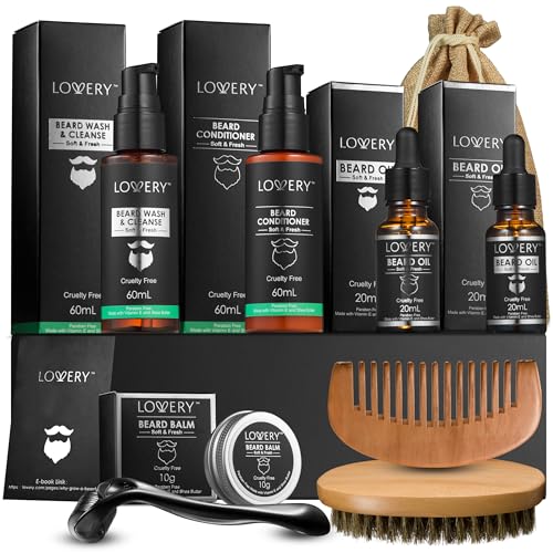 Gifts for Men Beard Grooming Kit Holiday Gift Beard Kit Set - LOVERY Official Imagery - 1