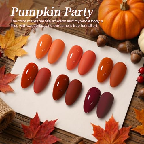 BORN PRETTY Fall Winter Gel Polish Pumpkin Orange Brown - Product Imagery