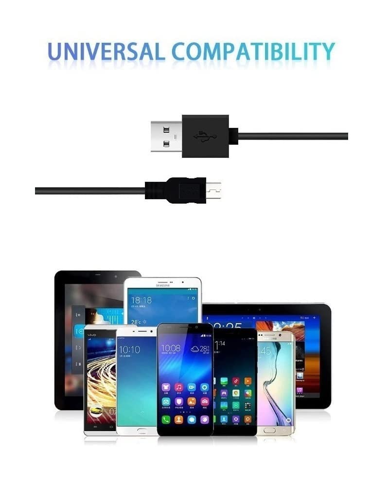 Two MYFON Micro USB cables, 6ft length, fast charging and high-speed data transfer, compatible with Samsung Galaxy and Android phones.