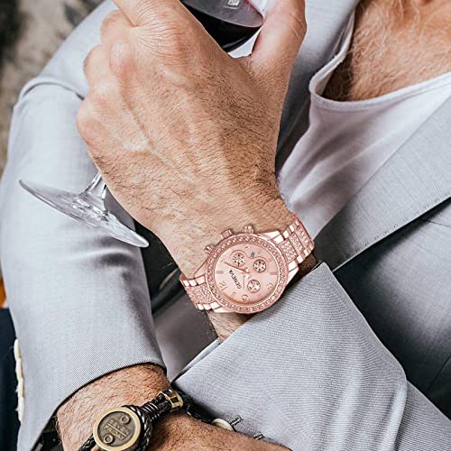 FANMIS Crystal Watch for Women Floating Diamonds Watch Bracelet - Product Imagery