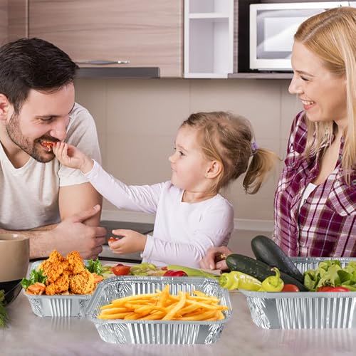 Notwoe® 30 Pack Disposable Aluminum Pans With Lids, 10x7.5 And - Product Imagery