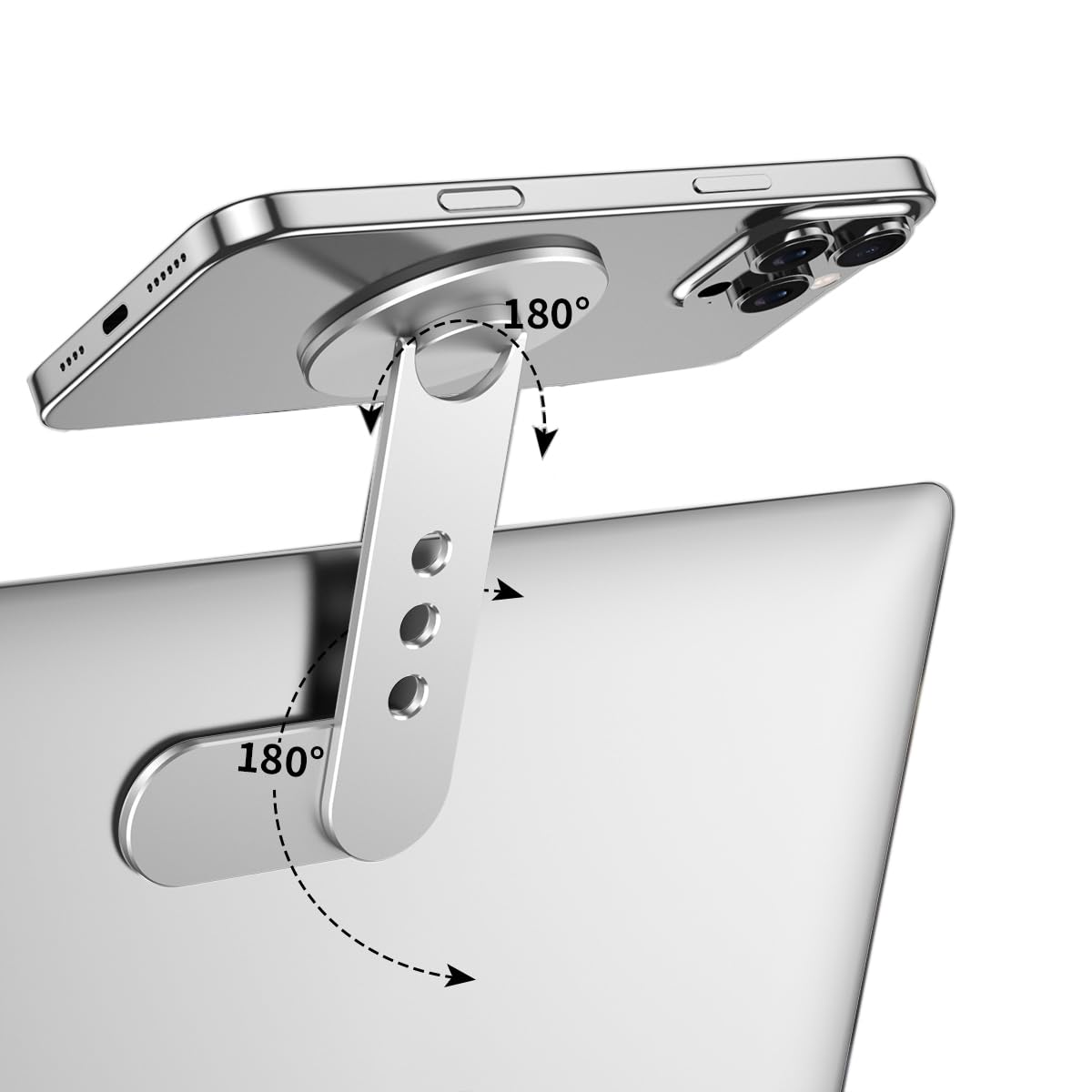 Tongyu portable laptop phone holder with rotating mount, suitable for MacBook, iPhone, Samsung, and Android devices.