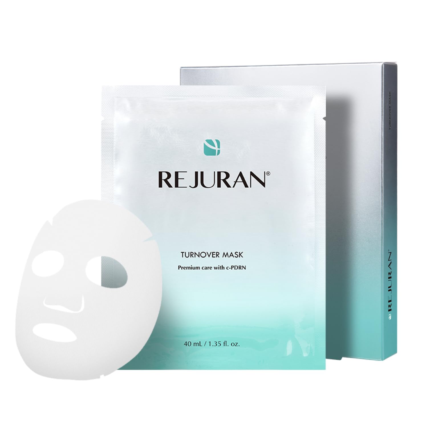 REJURAN Turnover Mask, c-PDRN® Face Mask, 5ea x 1.35 fl oz - Product Imagery