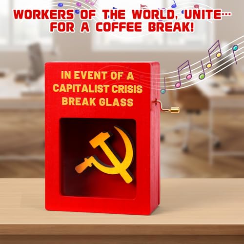 Funny Office Desk Music Box, Hand Crank Gag Gift for Coworkers - Product Imagery