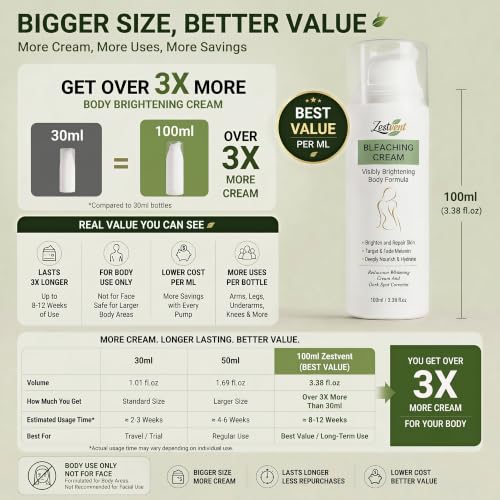 Body Dark Spot Corrector & Skin Lightening Cream for Intimate - Product Imagery