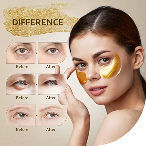Under Eye Patches (30 Pairs), 24K Gold Eye Mask for Dark Circles - Product Imagery