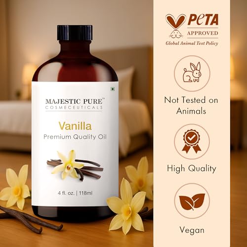 Majestic Pure Vanilla Essential Oil with Glass Dropper - 4 Fl Oz - Product Imagery