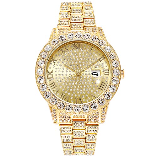 New Day Date Watch for Men Women Couple Luxury Full Diamond - Product Imagery