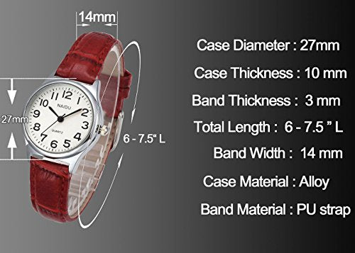 Top Plaza Women Classic Leather Watch, Watches for Women - Product Imagery