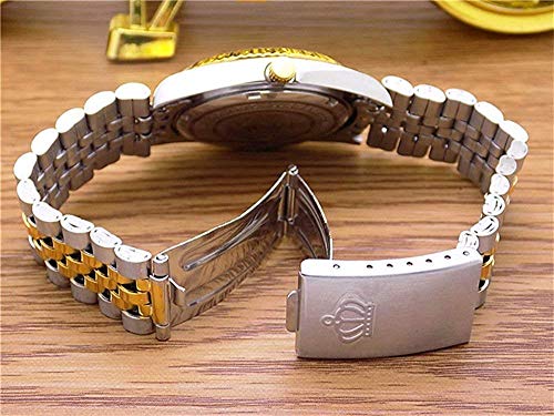 MASTOP Unisex Crystal Dial with Stainless Steel Two Tone Watch - Product Imagery