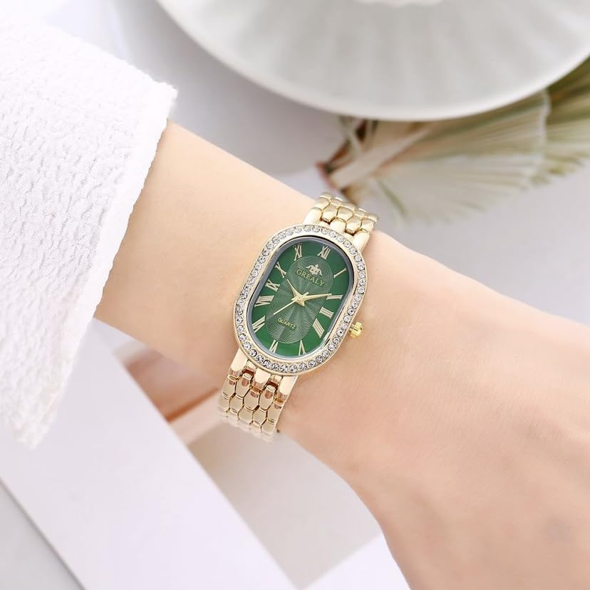 Women Vintage Rome Watch Oval Case Dress Watches - Product Imagery