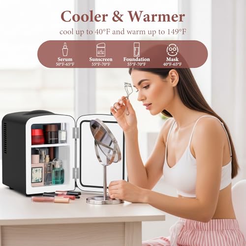 Xbeauty Retro Mini Fridge, Compact Refrigerator with 4L - Product Imagery