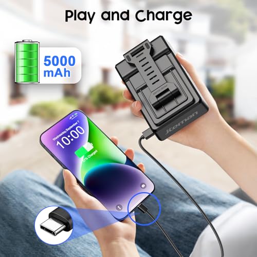 JTEMAN Phone Stand with Bluetooth Speaker and Charging Function - Product Imagery