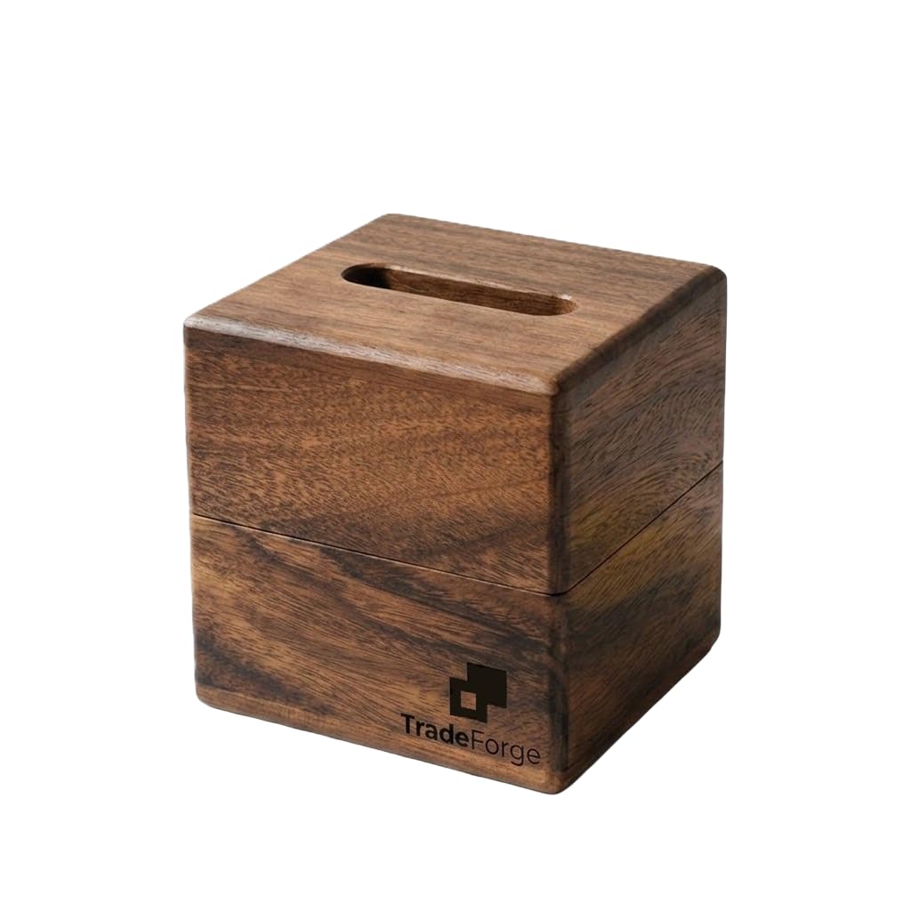 TradeForge South American Black Walnut Wooden Tissue Box - Premium Selection Official Imagery - 1