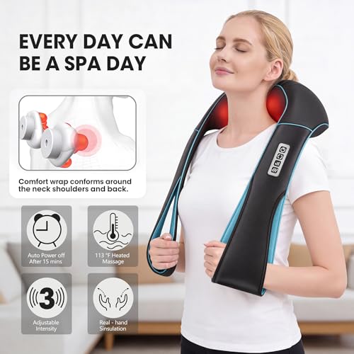 MagicMakers Shiatsu Neck Massager with Heat for Pain Relief Deep - Product Imagery