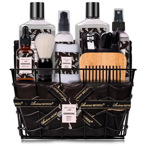 Spa Gifts for Men 10pc Charcoal Bath and Body Gift Set for - ArioseMonde Official Imagery - 1