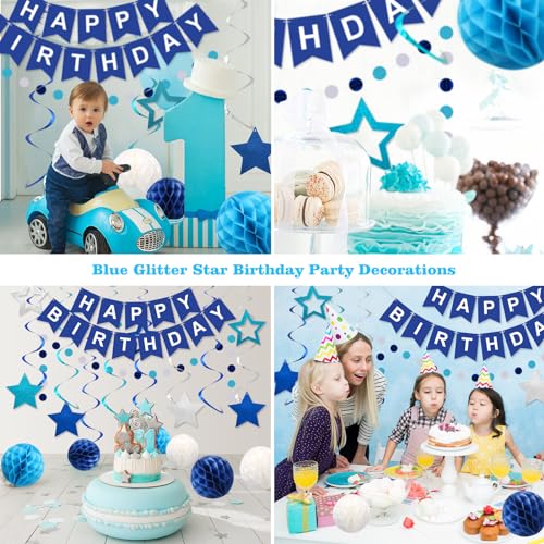 Birthday Decorations Happy Birthday Banner with Honeycomb Balls - Product Imagery