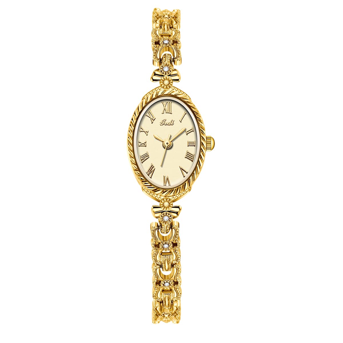 Fashion Vintage Gold Oval Quartz Watches for Women - CARLIEN Official Imagery - 2