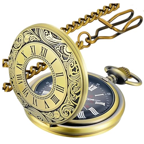 Vintage Pocket Watch Roman Numerals Scale Quartz Pocket Watches - Product Imagery