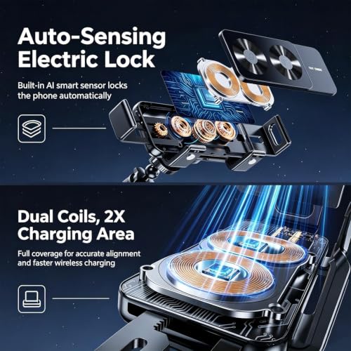 High Intelligent Mobile Phone/Pad Holder, Wireless Rotating Car - Product Imagery