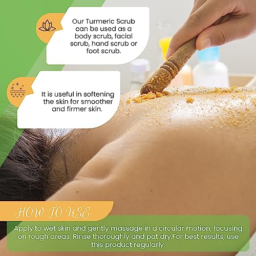 Turmeric Body Scrub, Face & Body Exfoliating Scrub, 7.8 oz - Product Imagery