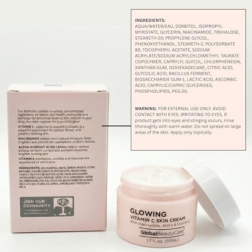 Global Beauty Care Glowing Vitamin C Skin Cream - Radiant Face - Product Imagery