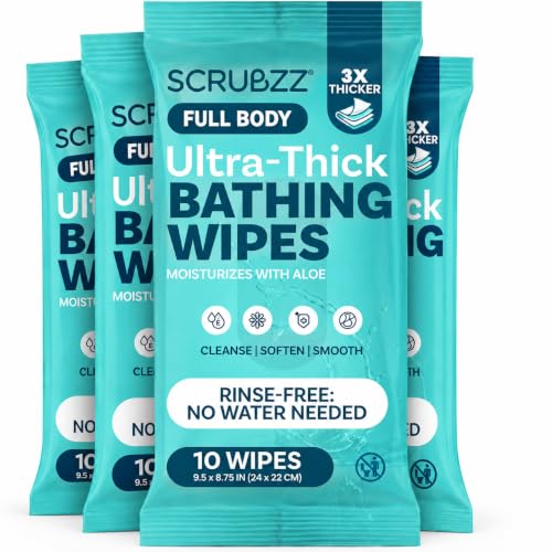 Extra Large Body Wipes for Adults Bathing No Rinse - Scrubzz Official Imagery - 1