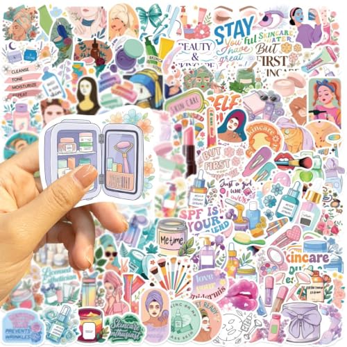 120Pcs Skincare Beauty Quote Vinyl Decals for Bike Skate Luggage - Product Imagery