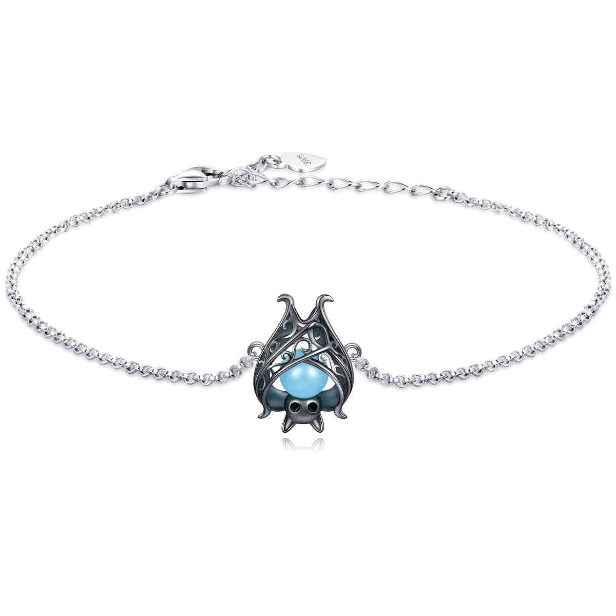 Cute Bat Bracelet Sterling Silver Glowing in The Dark Animal - APOTIE Official Imagery - 1
