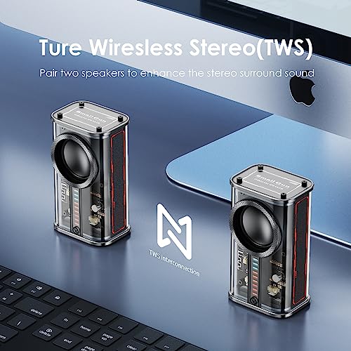 Portable Bluetooth Speaker with Lights, Transparent Wireless - Product Imagery