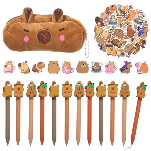 Capybara Stationery Set, 63 Pcs Kawaii School Supplies with - Product Imagery