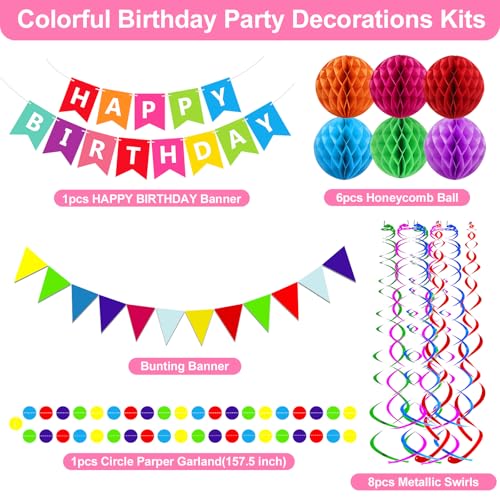 Happy Birthday Banner With Colorful Paper Flag Bunting Paper - Product Imagery
