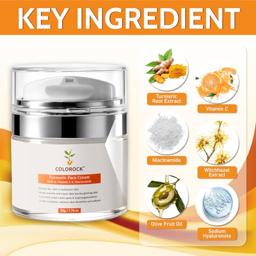 Turmeric Face Cream with Vitamin C & Niacinamide - Dark Spot - Product Imagery