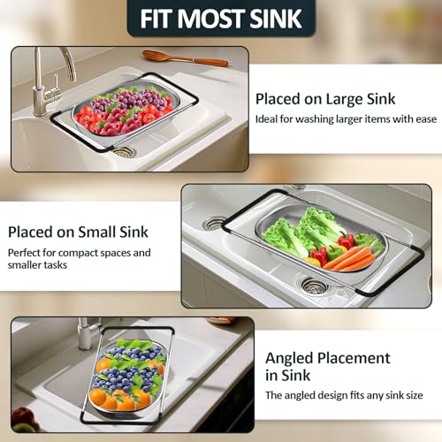Over the Sink Colander - Strainers and Colanders - Sink Strainer - Product Imagery