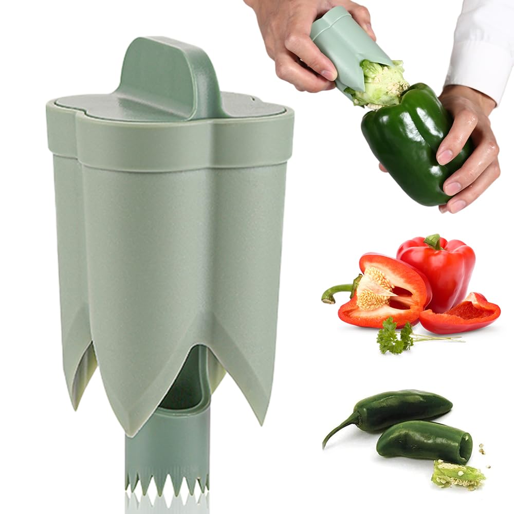 ZiTour Pepper Seed Corer Remover, 2024 New 2 in 1 Bell Pepper Cutter P - View 1