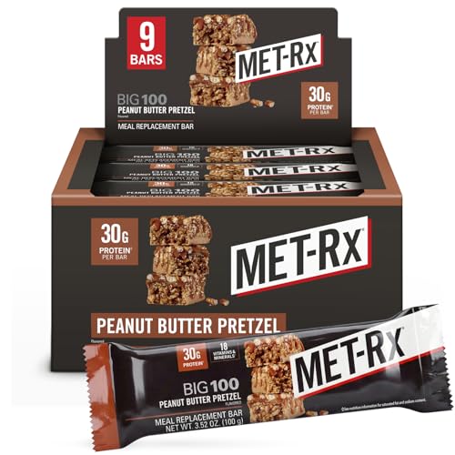 MET-Rx Big 100 Protein Bars, Peanut Butter Pretzel, 30g Protein, - MET-Rx Official Product View 1