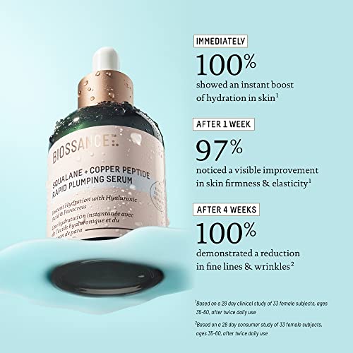 Biossance Squalane + Copper Peptide Rapid Plumping Serum - Face - Product Imagery