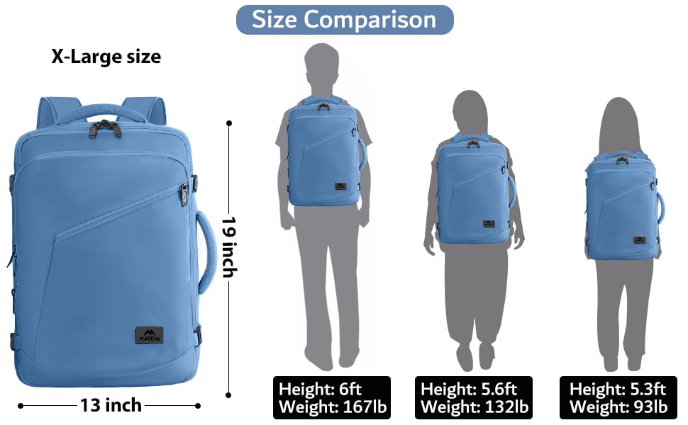 MATEIN Cute Backpack for Women, Expandable Carry on Backpack for - Product Imagery
