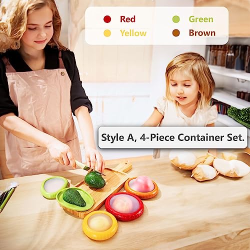 Avocado Saver & Onion Storage, 4Pcs Silicone Fresh Produce Holder - Product Imagery