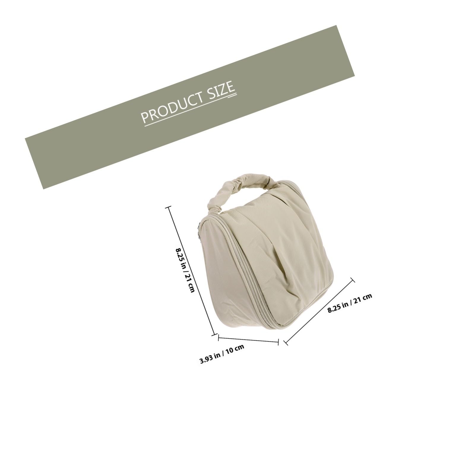 TOVINANNA Large Capacity Travel Toiletry Bag with Handle Waterproof Cosmetic Makeup Organizer Beige for Women Outdoor Use