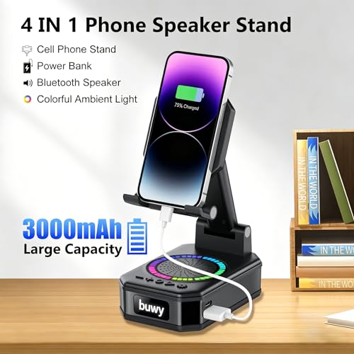 Wireless Charger Phone Stand with Bluetooth Speaker, Birthday - Product Imagery