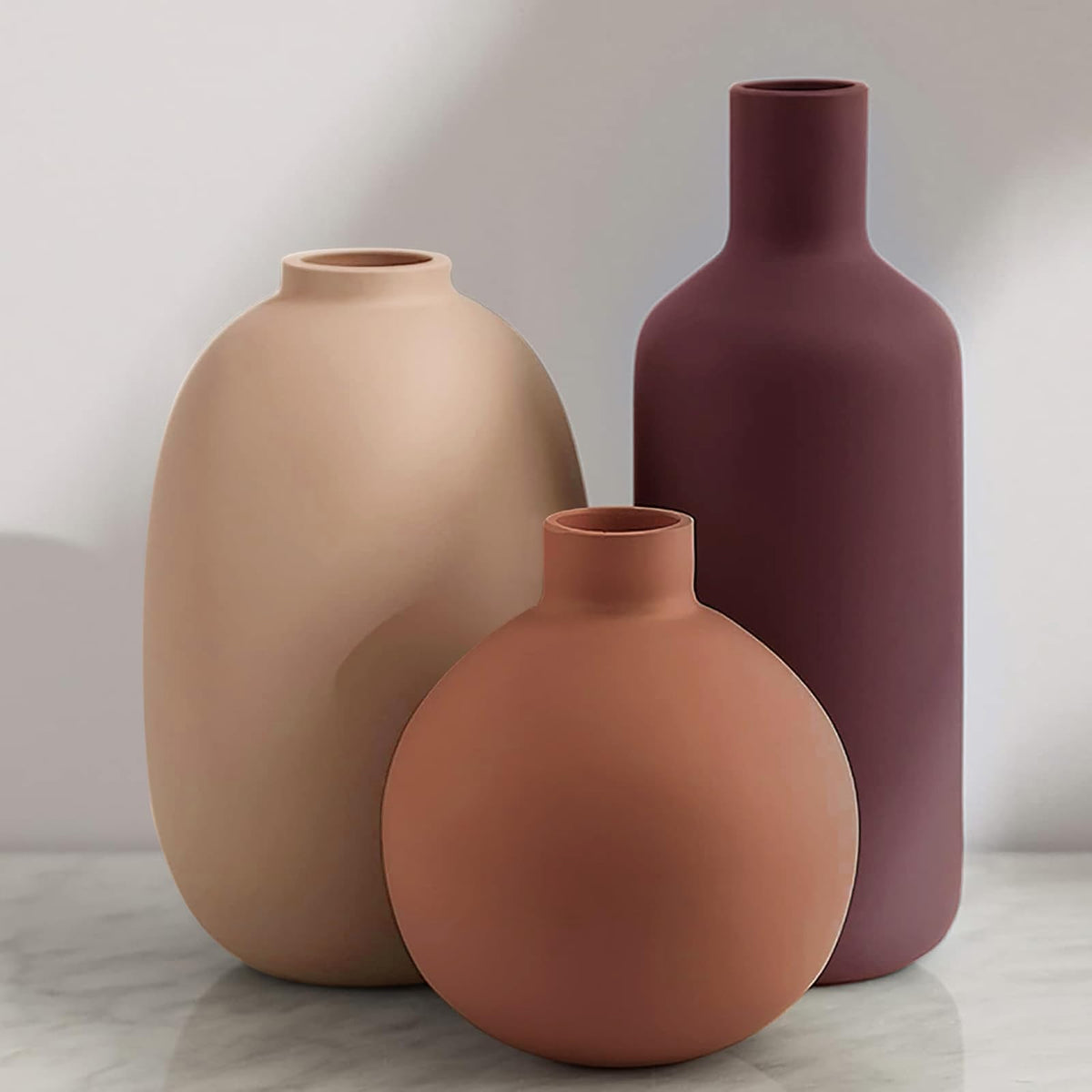 Smiletag Ceramic Modern Farmhouse Vase Neutral Small for - Smiletag Official Imagery - 7