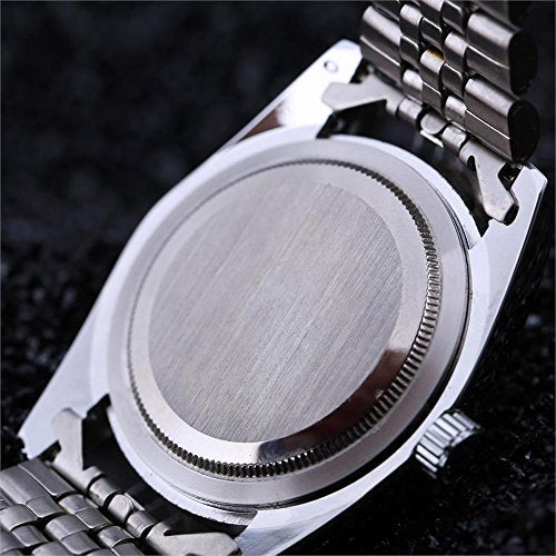Mens Fashion Luxury Stainless Steel Calendar Rhinestone - Product Imagery