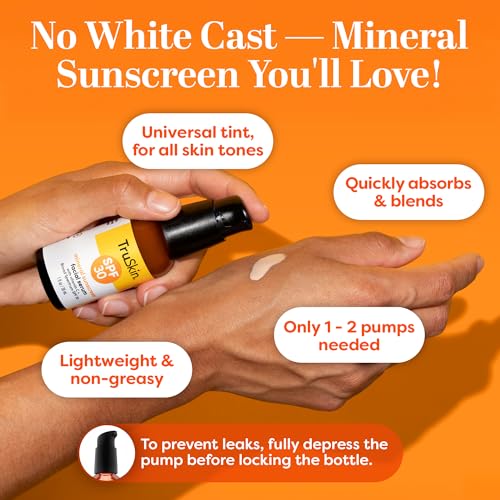 TruSkin SPF 30 Tinted Mineral Sunscreen Face Serum, Zinc Oxide, - Product Imagery