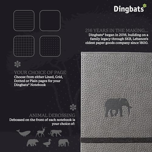 Dingbats* - Wildlife Dotted Reporter A6 Notebook - PU Leather - Product Imagery