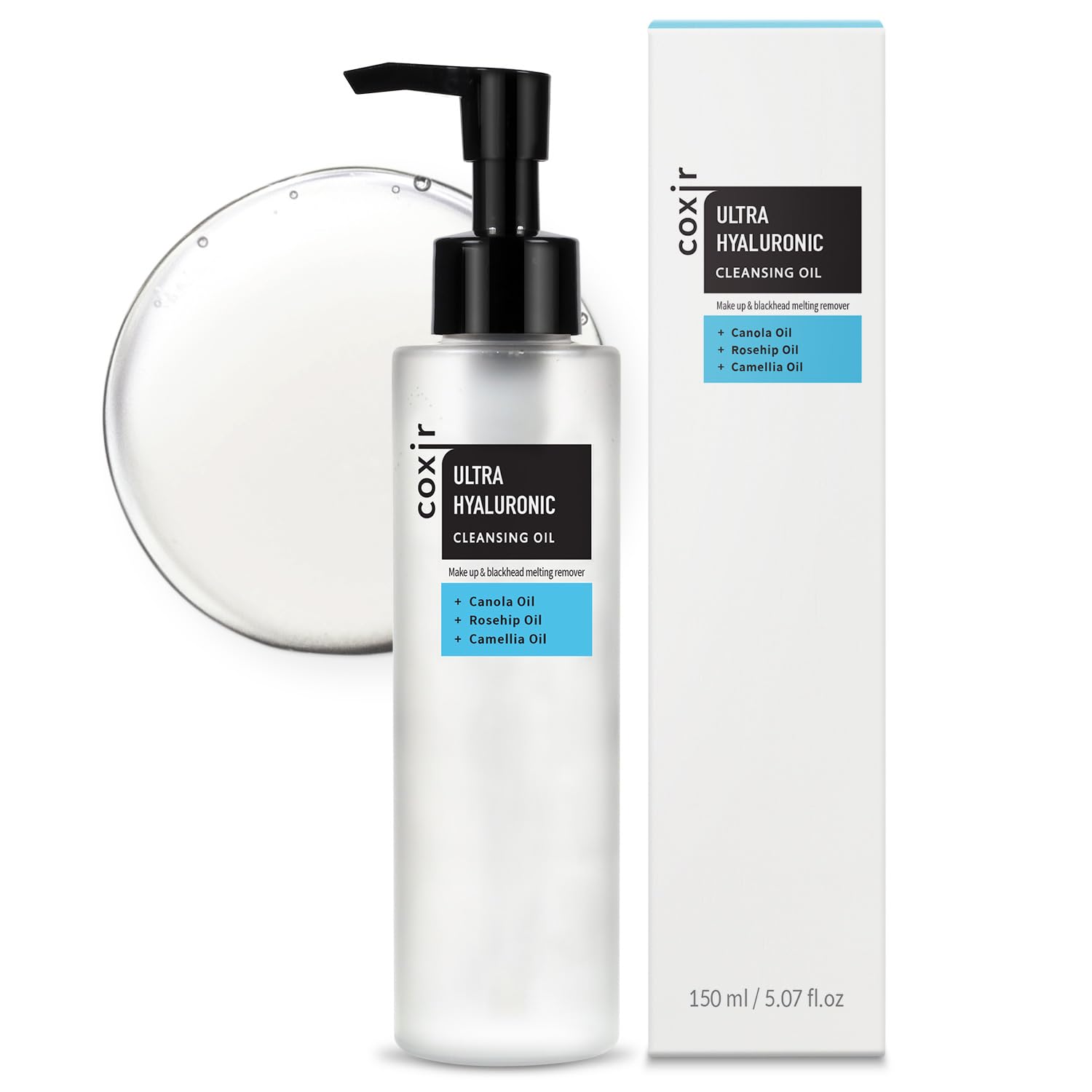 coxir Ultra Hyaluronic Cleansing Oil, Hydrating Makeup Remover, 5.07 fl.oz - coxir Official Product View 2